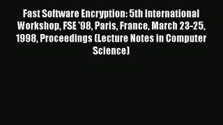 [PDF] Fast Software Encryption: 5th International Workshop FSE '98 Paris France March 23-25