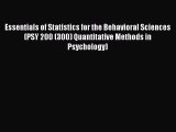 Read Essentials of Statistics for the Behavioral Sciences (PSY 200 (300) Quantitative Methods