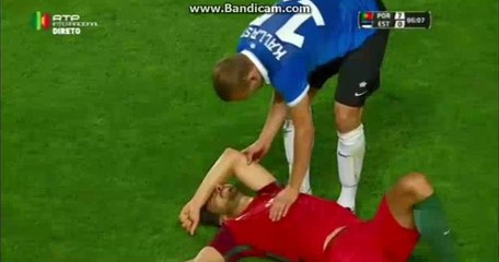 Andre Gomes Horror foul - Portugal 7-0 Estonia -08-06-2016