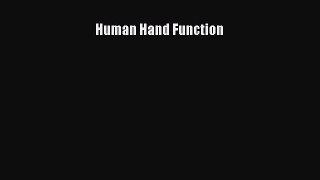 Read Human Hand Function Ebook Free