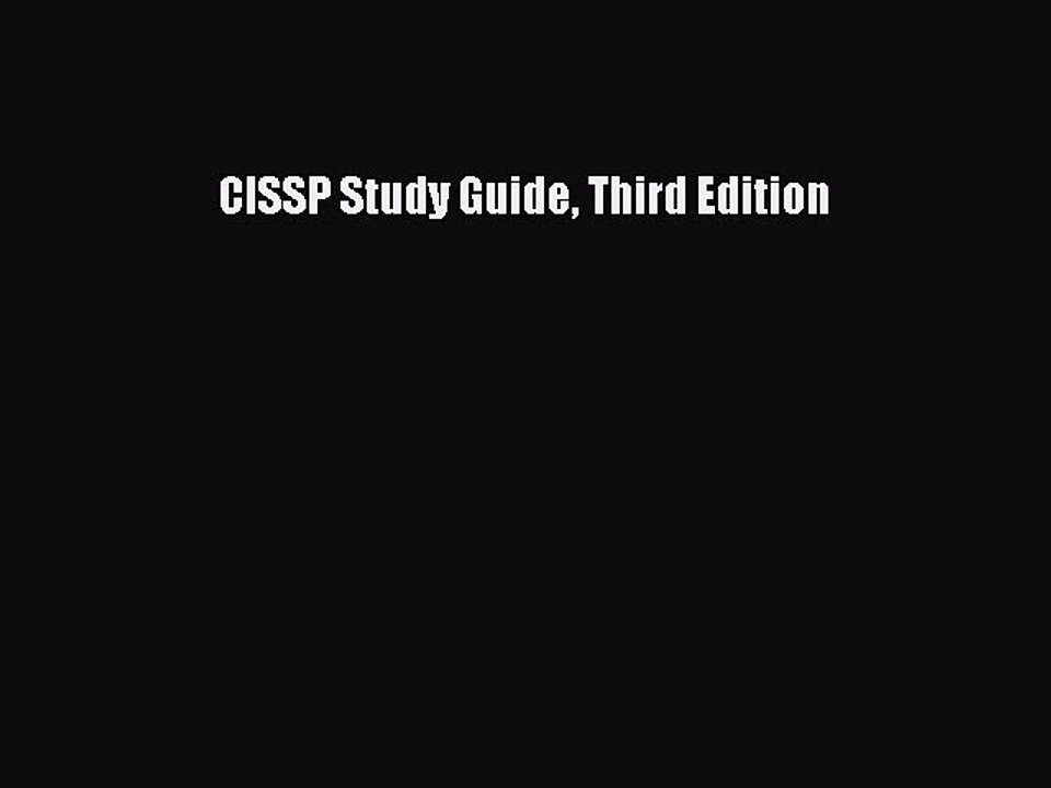 Download CISSP Study Guide Third Edition Ebook Free