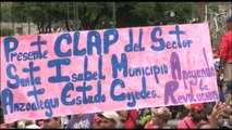Decenas de chavistas marchan en apoyo a nuevo sistema de distribución de alimentos