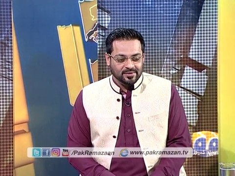 Exclusive interview of Dr Aamir Liaquat about Pak Ramazan Transmission on Geo News 6-June-2016