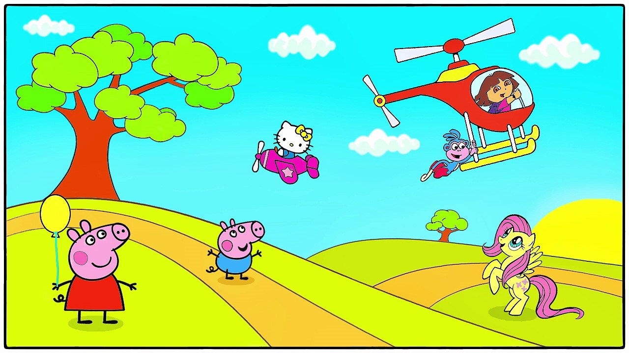 Mash Up Featuring Peppa Pig, Hello Kitty, My Little Pony And Dora The Explorer By Coloring Book