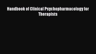 Read Handbook of Clinical Psychopharmacology for Therapists Ebook Free