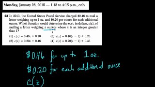 Algebra 1 Regents January 2015 #23