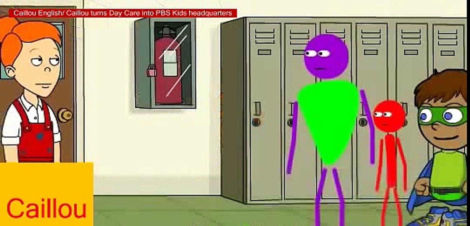 Caillou English/ Caillou turns Day Care into PBS Kids headquarters