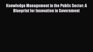 Read Knowledge Management in the Public Sector: A Blueprint for Innovation in Government Ebook