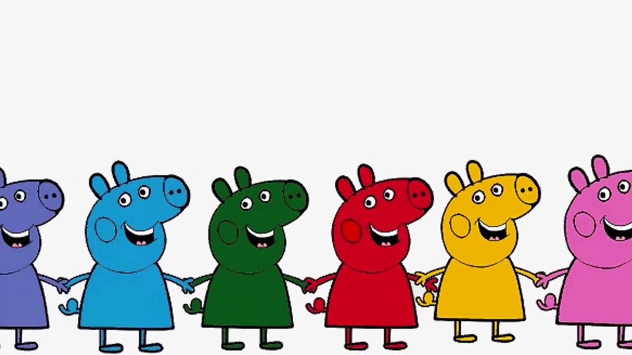 Learn The Colours With Peppa Pig Blowing up Balloon Coloring pages For Kid Education