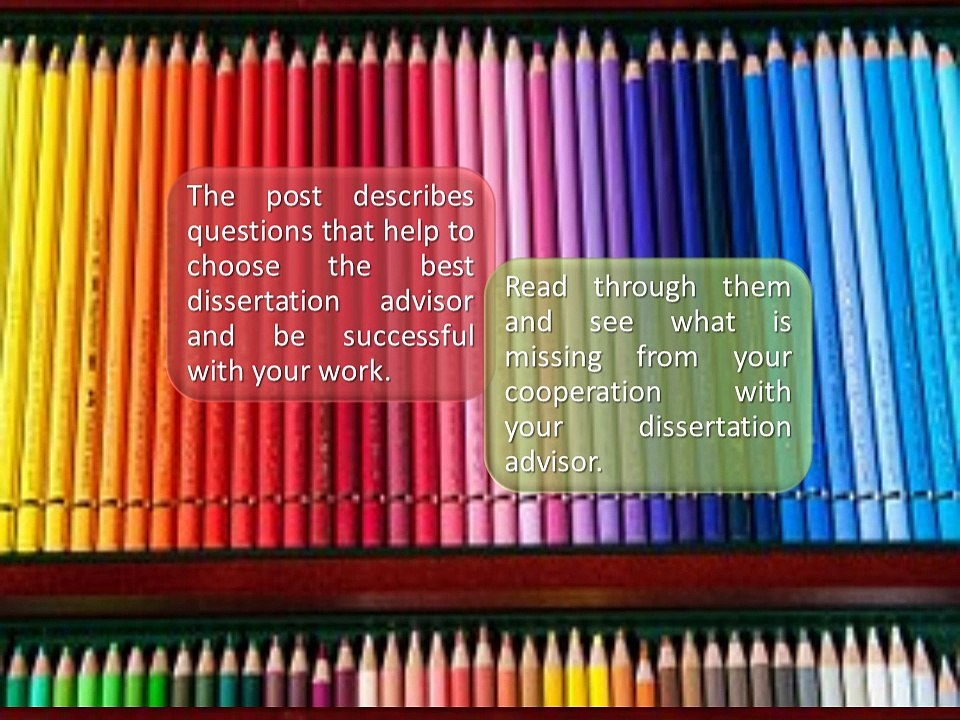Selecting A Dissertation Advisor