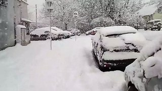 [15-01-30] Heavy snow in Bratislava - first person view