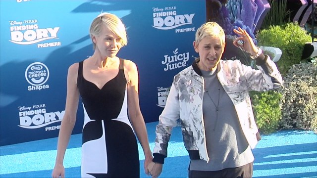 Ellen DeGeneres and Portia de Rossi Finding Dory Premiere Blue Carpet