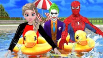 SuperHeroes Fun Spiderman Hulk Frozen Elsa Dans Piscine | Joker Prank | Spiderman Vs Joker