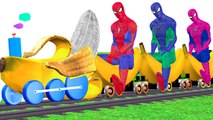 Spiderman Banana Car train & Funny Superheroes Frozen Elsa hot cross buns And More Rhymes