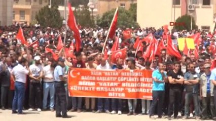 Midyat' Ta Şehit Polisler ve Siviller İçin Uğurlama Töreni