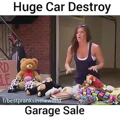 huge car smashed prank