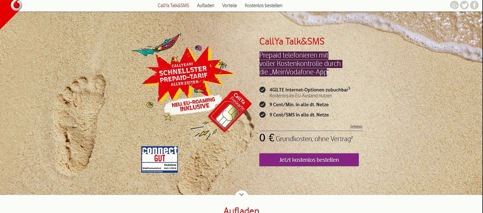 Vodafone Freikarte - Kostenlose Prepaid SIM Karte