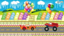 Cartoons for children. Monster Truck & Racing Car. Trucks and Garbage Truck. Rainbow with Cars
