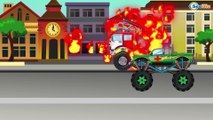 ✔ Carritos Para Niños. Camión de bomberos, Camión, Un Camión Monstruo. Caricaturas de carros