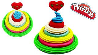 play doh   make a cream cake heart for peppa pig español wonderful videos
