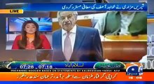 Geo's Ayesha Ehtesham bashing Khwaja Asif for not apologizing Shireen Mazari by name