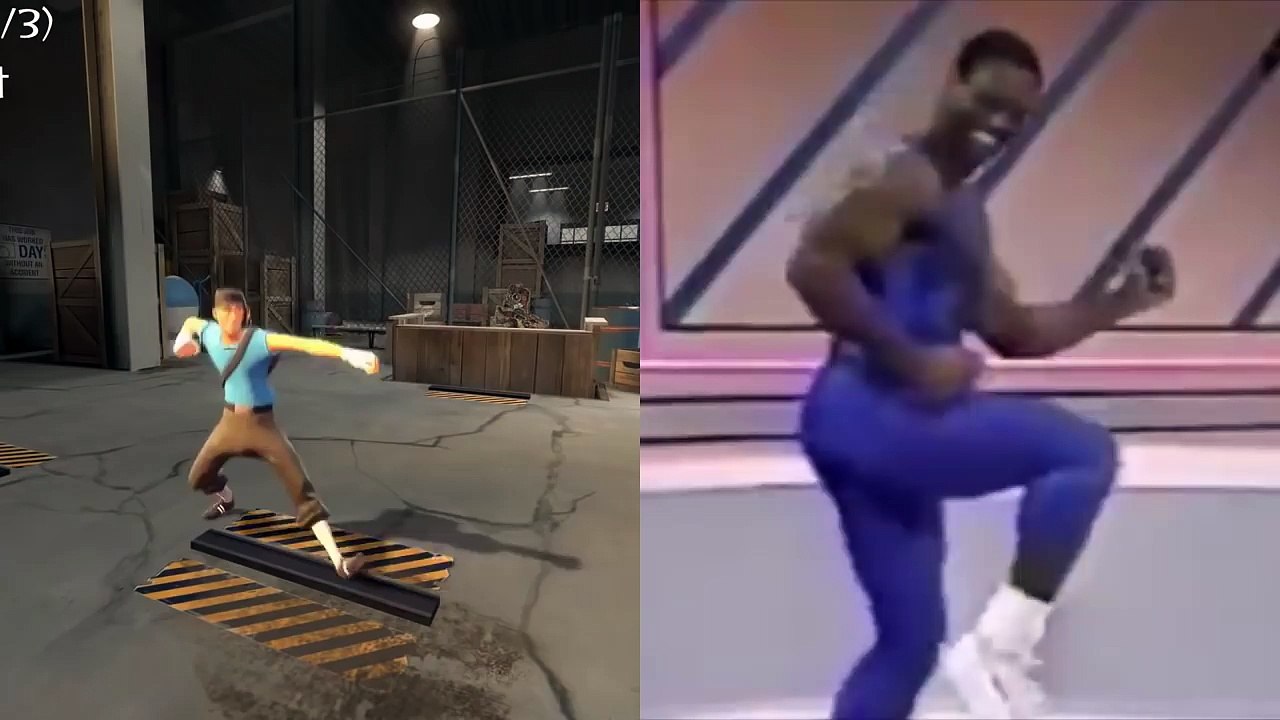 TF2  Mannrobics Comparison to real variant