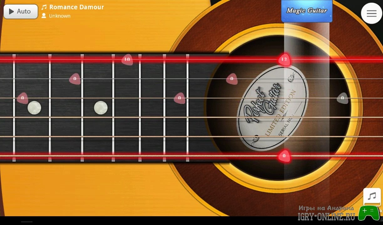 Научись играть на гитаре шаг за шагом в игре Гитара + (Guitar) на андроид