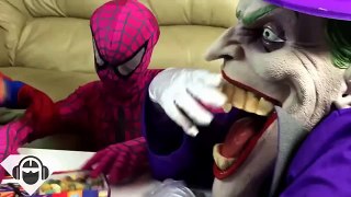 Spiderman vs Pink Spidergirl vs Joker BeanBoozled! 'w' Frozen Elsa Gummy Prank! Funny Superheroes