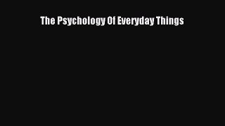 Read The Psychology Of Everyday Things E-Book Free