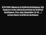 [PDF] AI*IA 2003: Advances in Artificial Intelligence: 8th Congress of the Italian Association