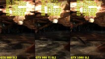 GTX 1080 SLI Vs GTX 980 TI SLI Vs GTX 980 SLI Tomb Raider Frame Rate Comparison