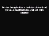 Read Book Russian Energy Politics in the Baltics Poland and Ukraine: A New Stealth Imperialism?