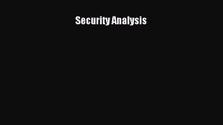 Popular book Security Analysis