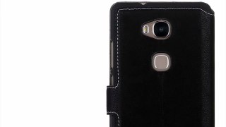 Huawei Honor 5X Lederhülle Slim Fit Bookstyle - Schwarz