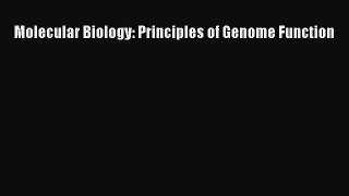 Read Books Molecular Biology: Principles of Genome Function E-Book Free