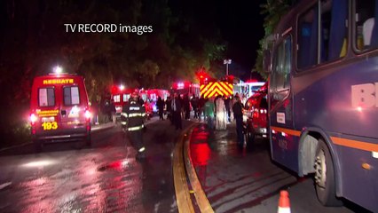 University bus plunges in ravine in Brazil, at least 18 killed
