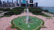4K Drone Chicago Lake Front and Buckingham Fountain