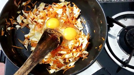 Chinese Style Egg Poha - Quick and easy dish