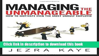 New Book Managing The Unmanageable