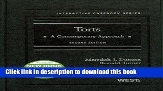 [PDF] Torts: A Contemporary Approach, 2d (Interactive Casebook Series) Popular Colection