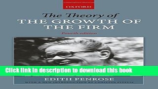 New Book The Theory of the Growth of the Firm
