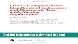 New Book Davis s Comprehensive Handbook of Lab   Diagnostic Tests W/Nursing Implic