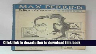 New Book Max Perkins: Editor of Genius