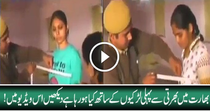 What is going on with Girls In Indian Army during Measurement?