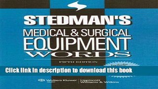 Collection Book Stedman s Medical and Surgical Equipment Words