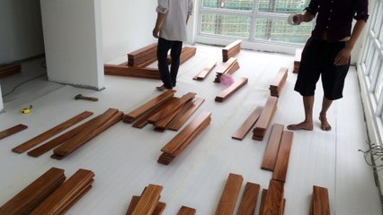 Thi công sàn gỗ tự nhiên: Sàn gỗ gõ đỏ - Sàn gỗ CQ