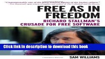 [New] EBook Free as in Freedom: Richard Stallman s Crusade for Free Software Free Online