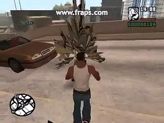 bład w grze gta San Andreas koleś zamienił się w drzewo