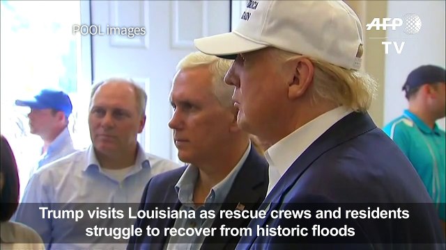 Trump visits flood-ravaged Louisiana