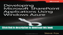 [New] EBook Developing Microsoft SharePoint Applications Using Windows Azure (Developer Reference)